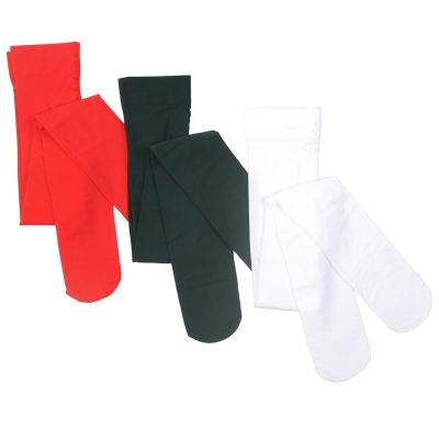 Girls' Dance Tights 3-Pack Student School 40 Den Semi Opaque Tights